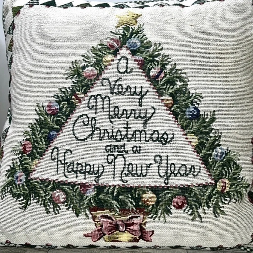 Christmas and New Year Decorative Square Throw Pillow